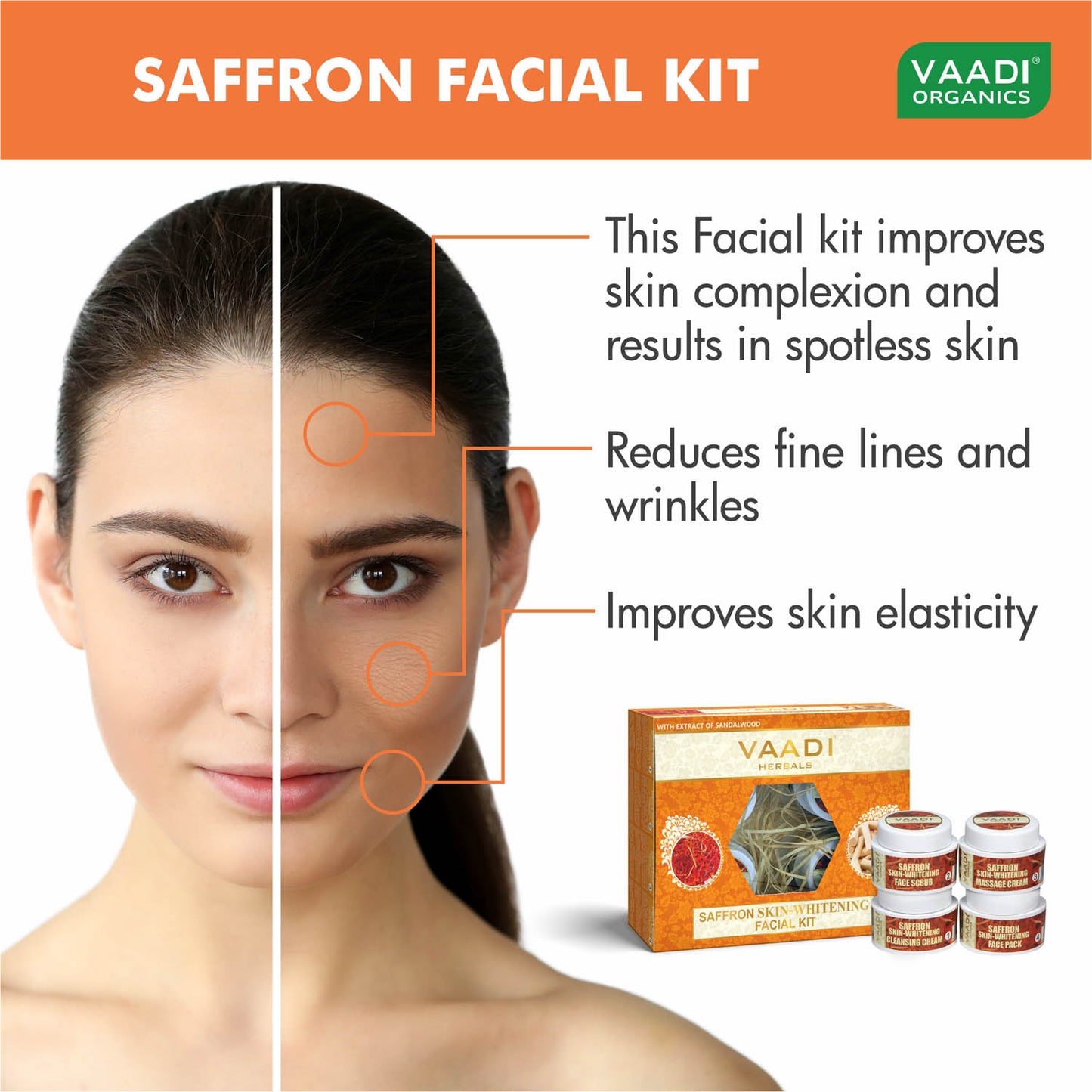 Saffron Skin-Whitening Facial Kit With Sandalwood Extract (70 gms)