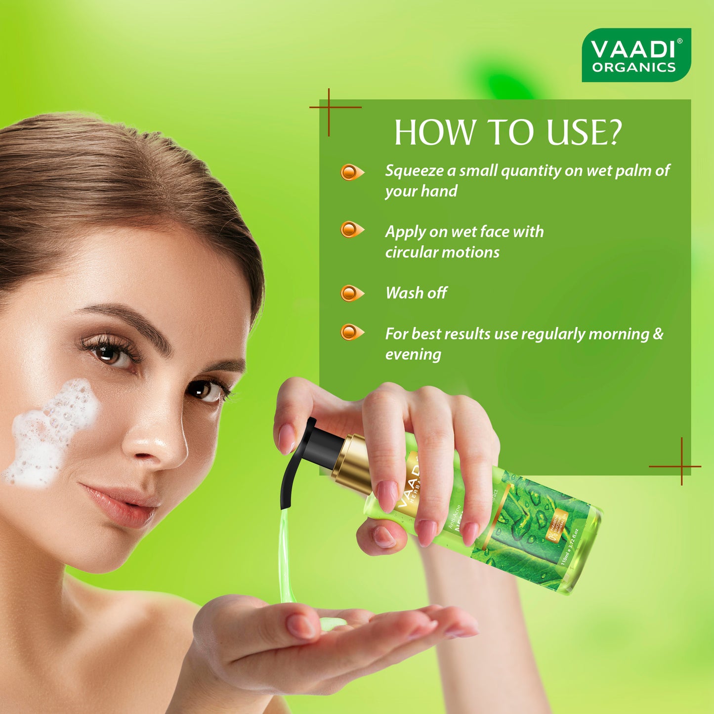 Organic Anti-Acne Neem Face Wash With Tea Tree Extract (110 ml)