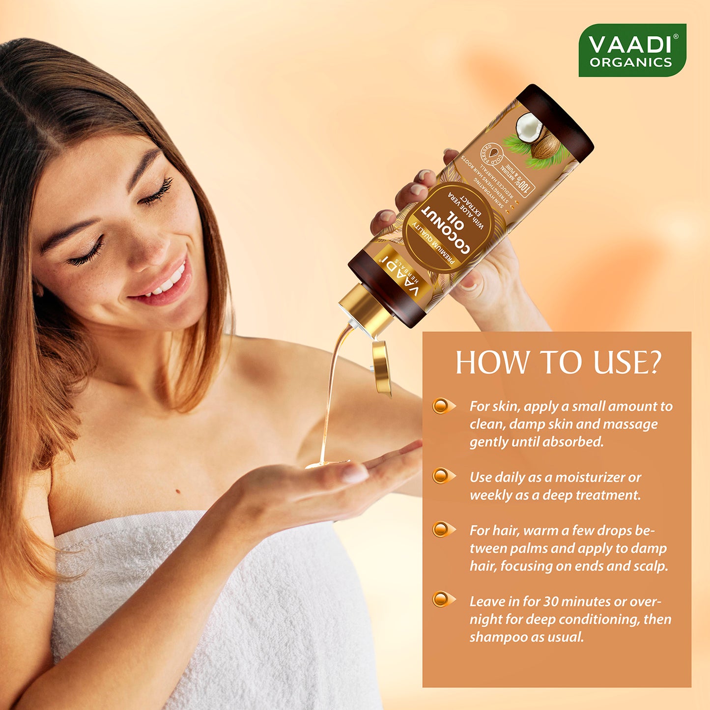 100% Pure Coconut oil with Aloe Vera- Anti-hairfall-Moisturizes Dry Skin-Promotes Hair Growth-Skin Hydrating-For All Types of Skin & Hair - 250ml