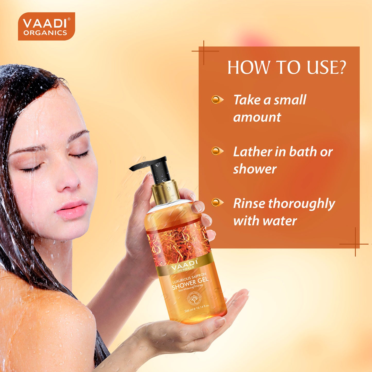 Pack of 2 Luxurious Saffron Shower Gel (300 ml x 2)
