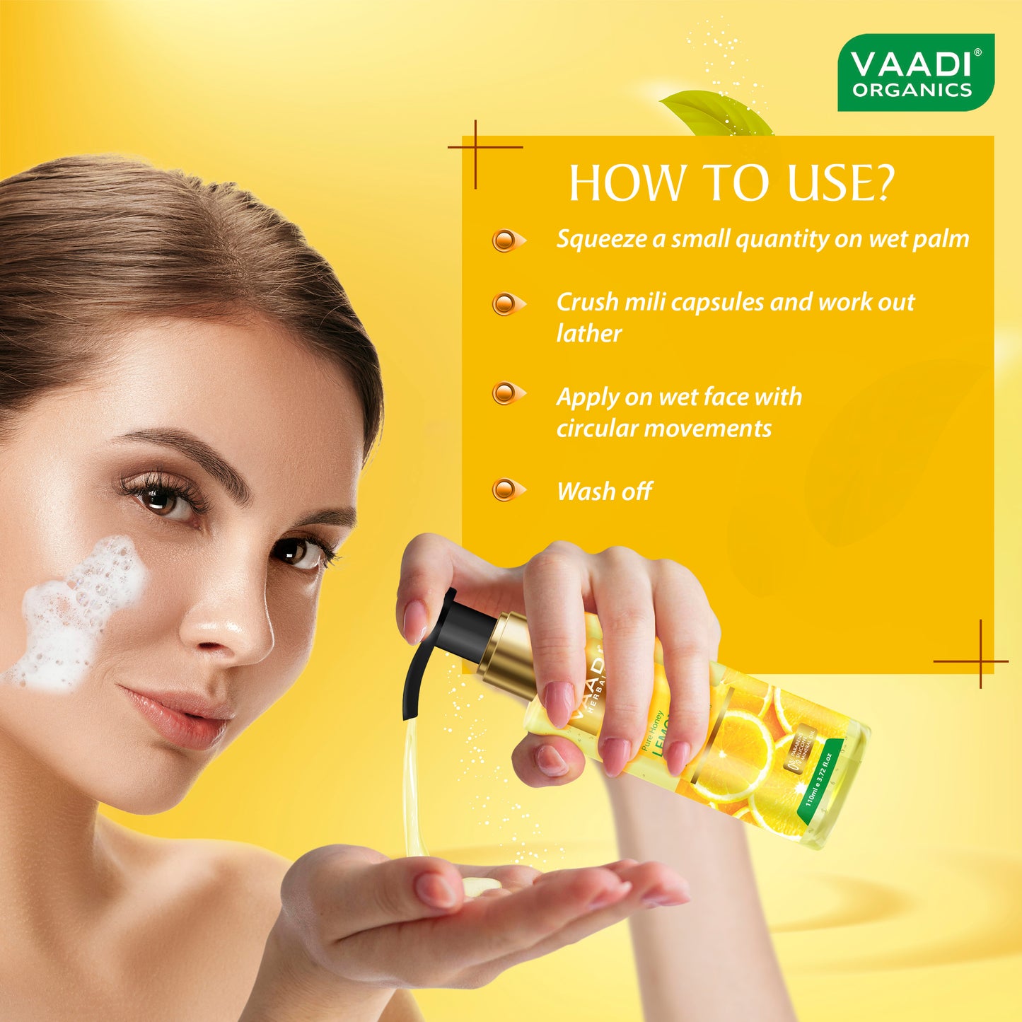 Honey Lemon Face Wash with Jojoba Beads (110 ml)