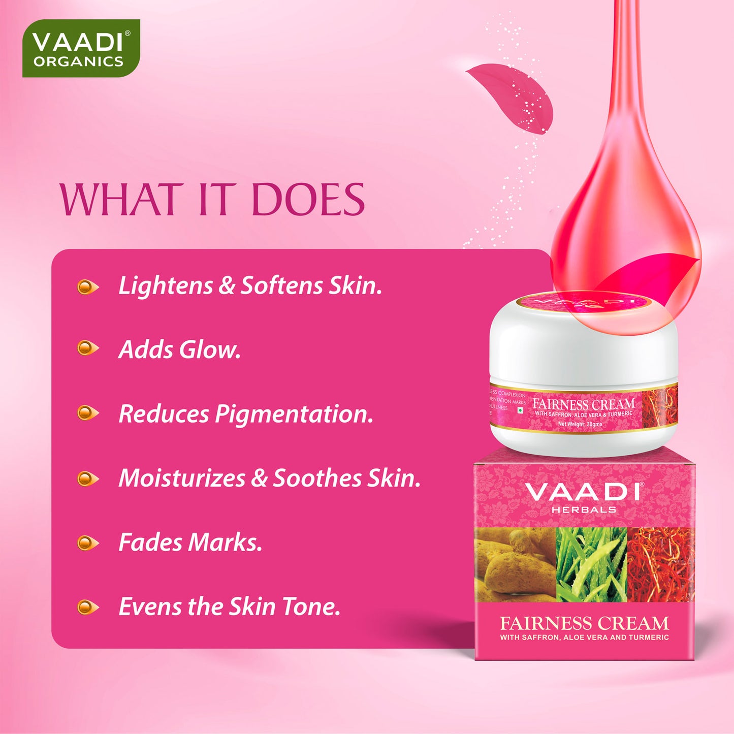 Fairness Cream - Saffron, Aloe Vera & Turmeric Extracts (30 gms)