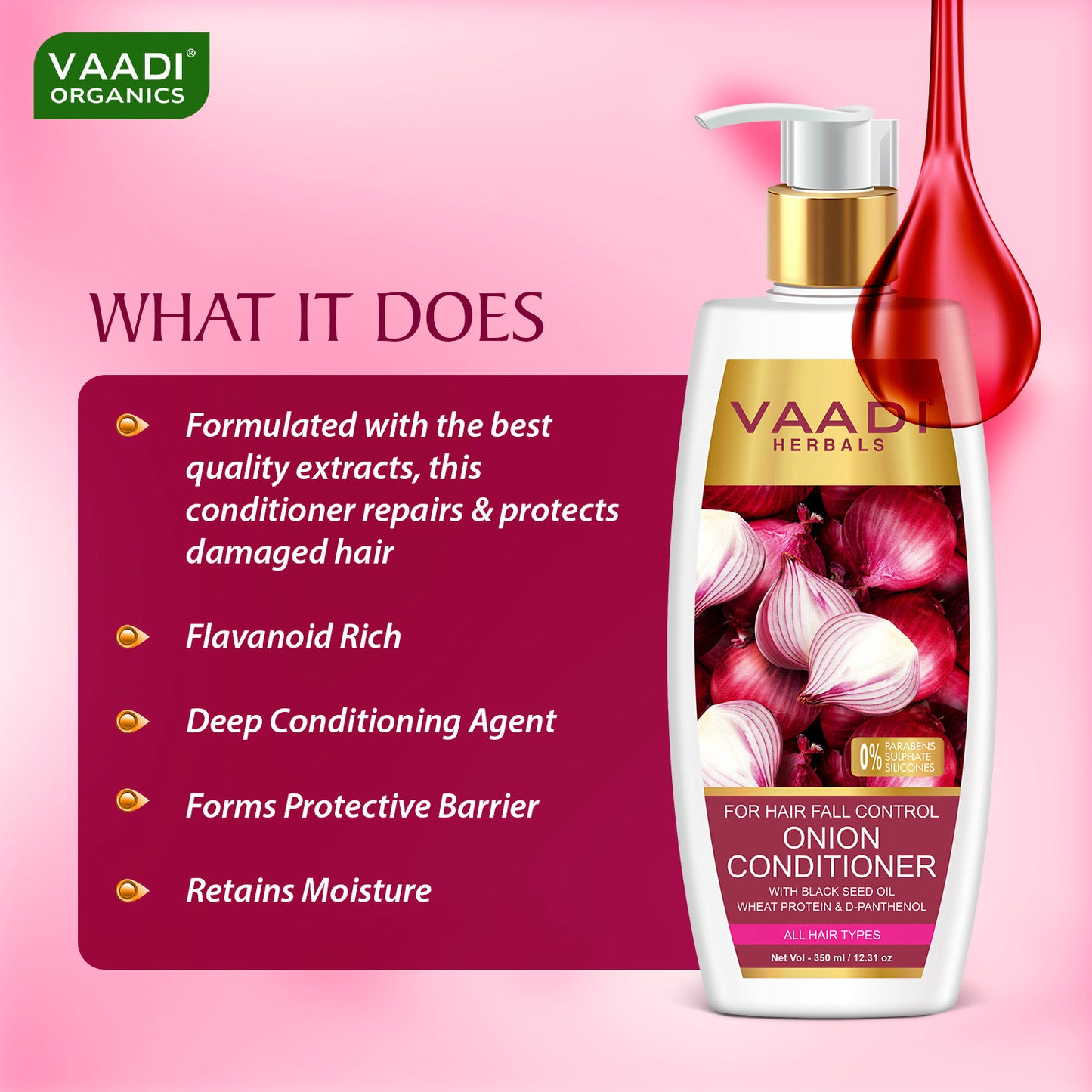 Onion Conditioner with Black Seed Oil Wheat Protein & Coconut (350 ml)