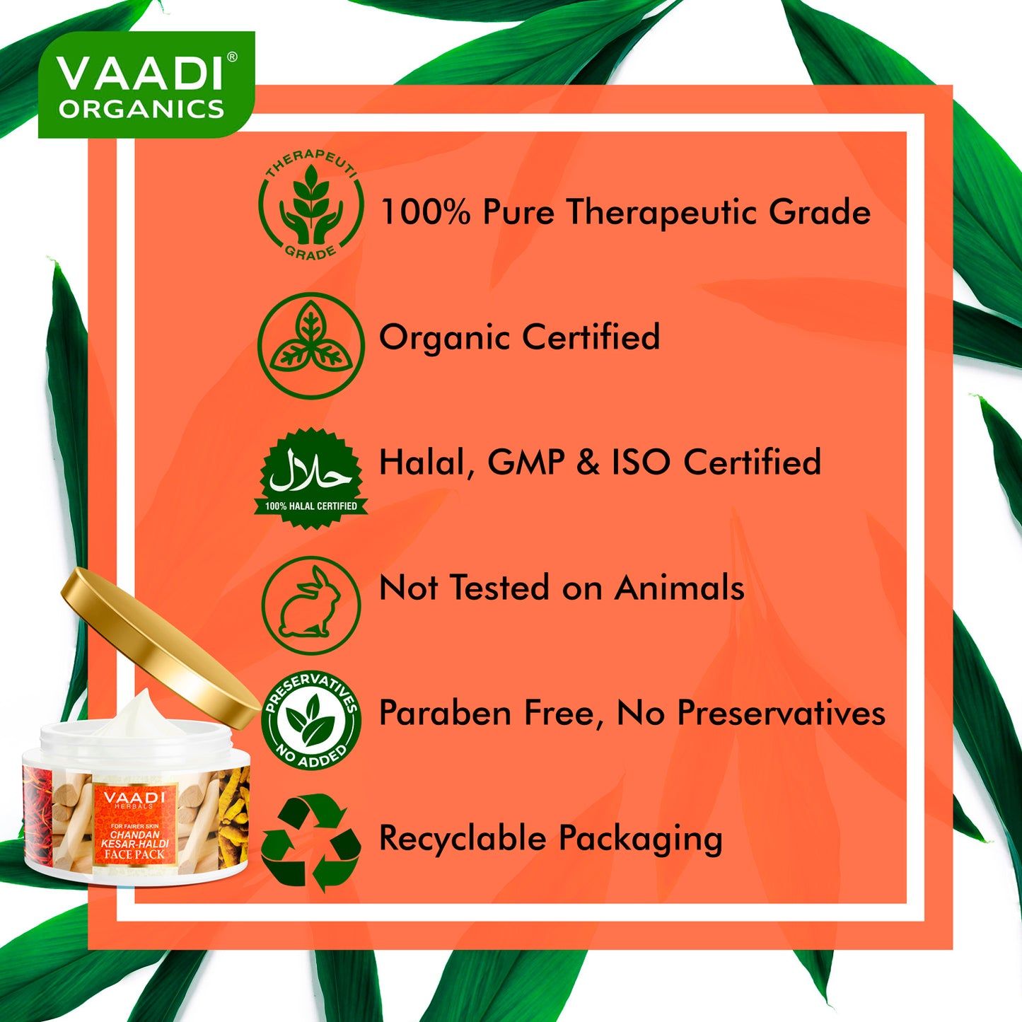 Pack of 3 Chandan Kesar Haldi Face Pack (600 gms x 3)