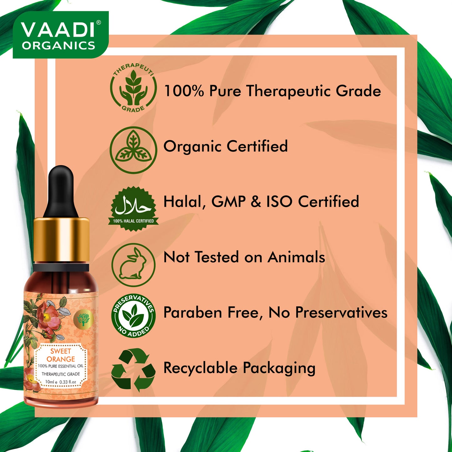Sweet Orange Essential Oil - Vitamin C Reduces Hairfall, Improves Skin Complexion, Enhances Mood, Loosens Tired Muscles - 100% Pure Therapeutic Grade (10 ml)