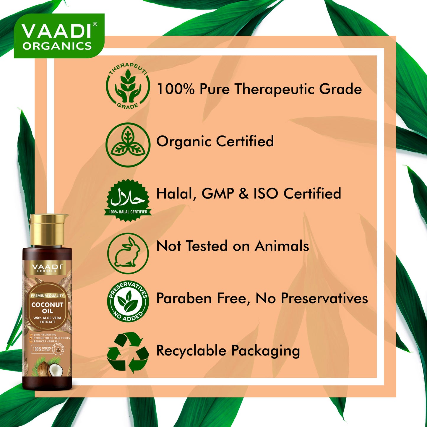100% Pure Coconut oil with Aloe Vera- Anti-hairfall-Moisturizes Dry Skin-Promotes Hair Growth-Skin Hydrating-For All Types of Skin & Hair- 120ml