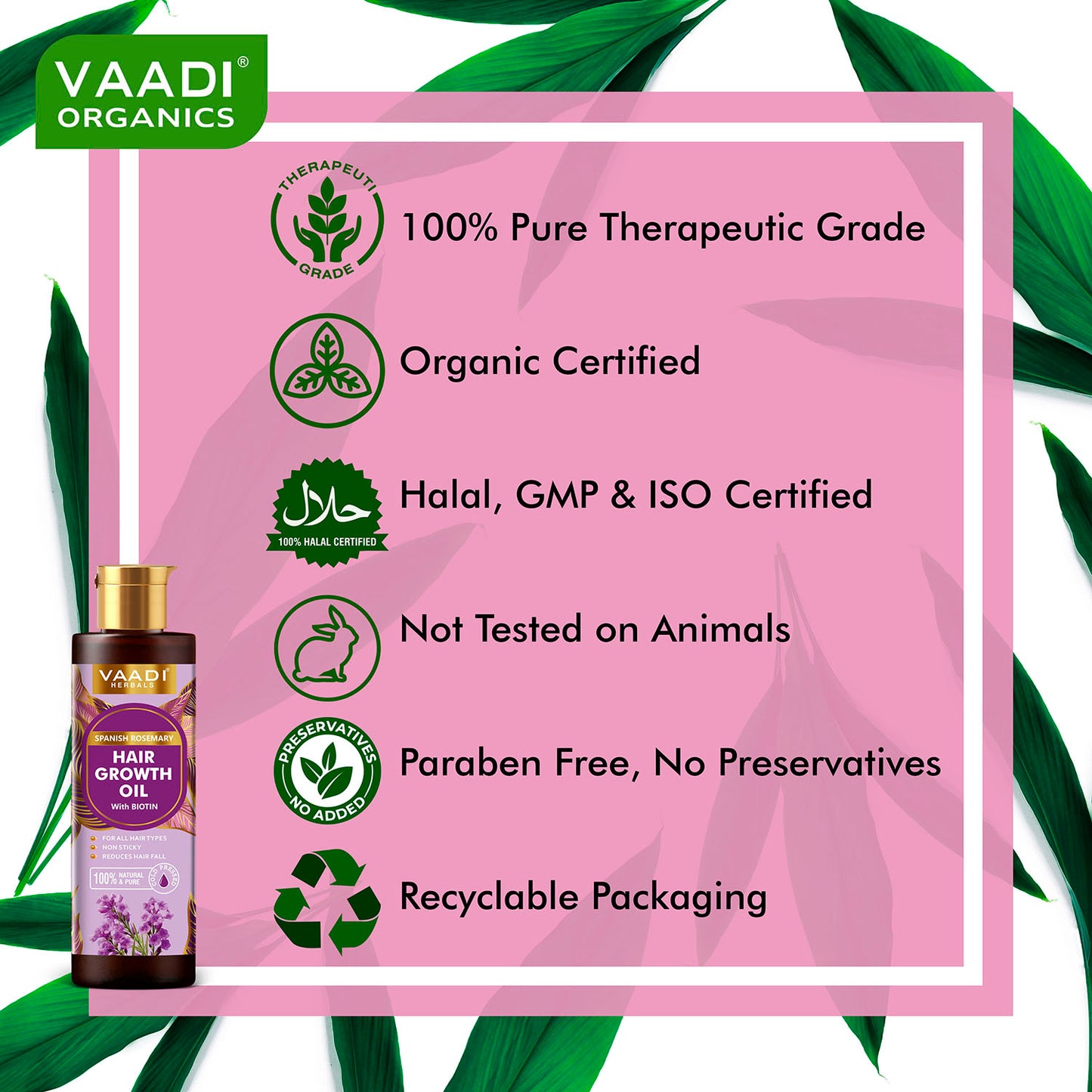 Spanish Rosemary Hair Growth Oil with Biotin-Promotes Hair Growth- Reduces Hair Fall-Strong Hair- Prevents Dandruff- For All Hair Types- 250ml