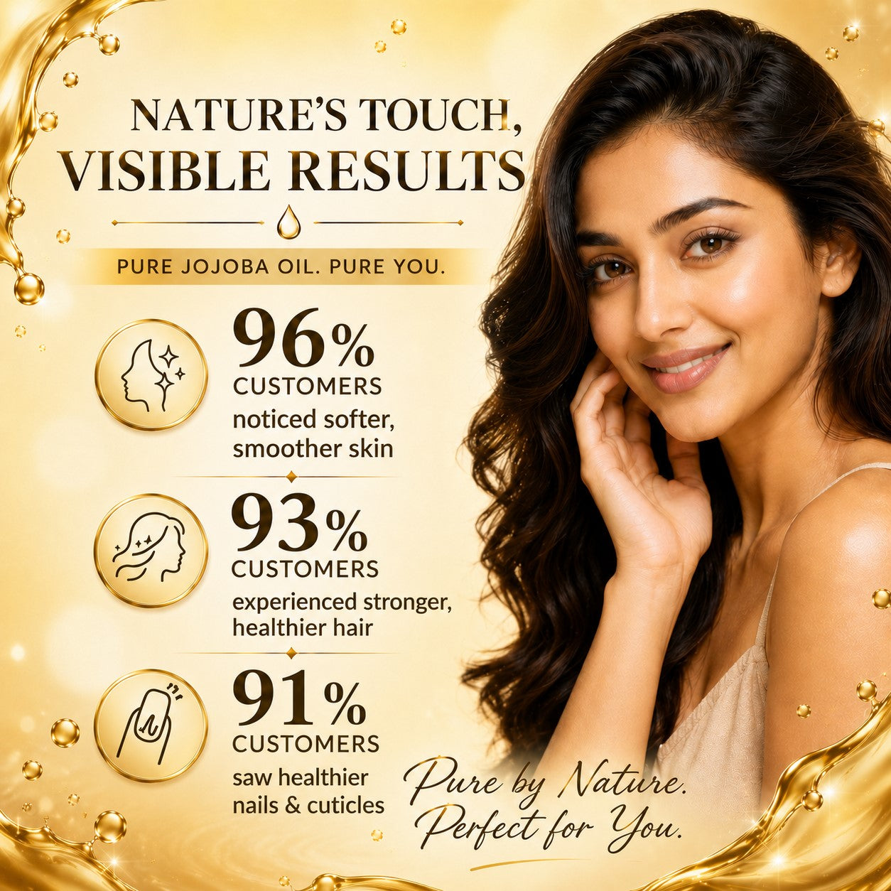 Cold Pressed Rosehip Seed Jojoba Oil with Vitamin B3-For Hair, Skin & Nails-Jojoba Oil Promotes Hair Growth-Skin Moisturisation-Anti Hair-Fall-For All Types of Skin & Hair-250ml