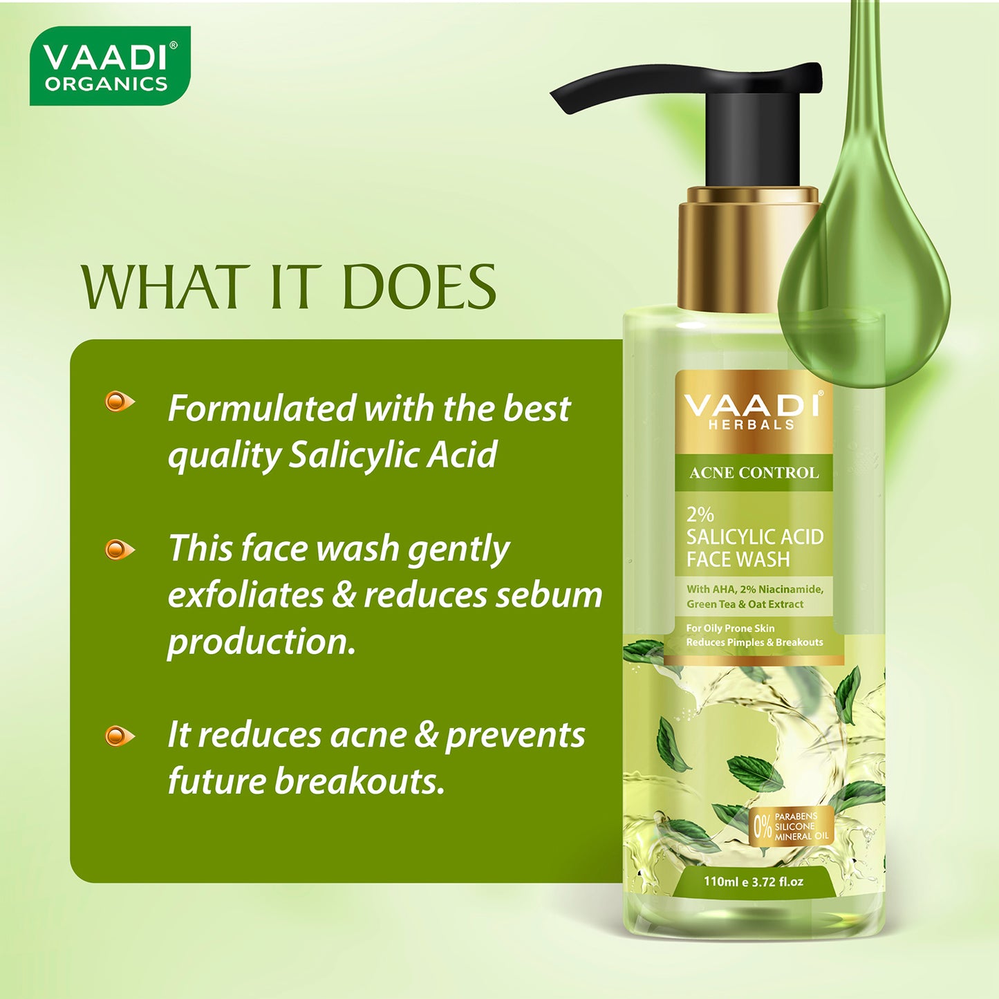 2% Salicylic Acid Face Wash with AHA, Niacinamide| For Oily Skin|Acne Control|| Reduces pimples and breakouts| No Parabens , Mineral, Silicon| Face Wash for Women & Men (250 ml)