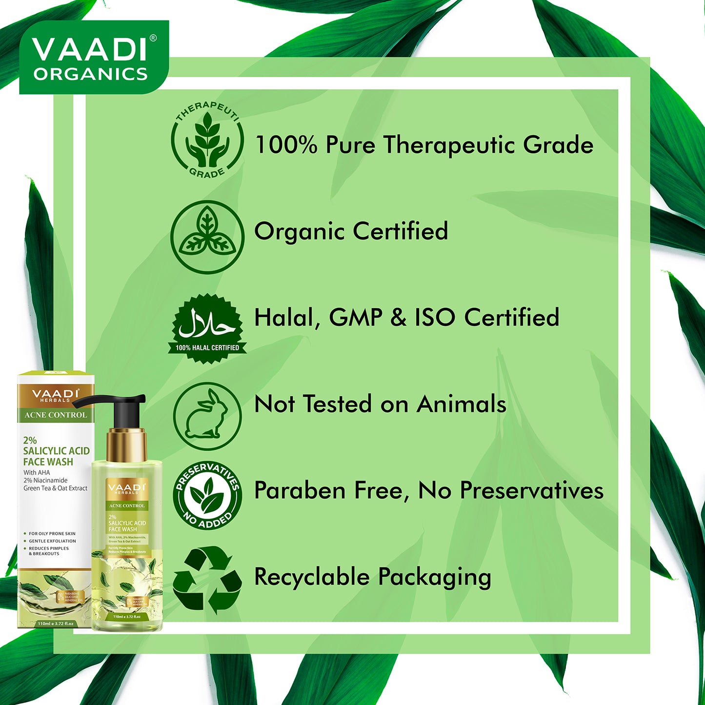 2% Salicylic Acid Face Wash with AHA, Niacinamide| For Oily Skin|Acne Control|| Reduces pimples and breakouts| No Parabens , Mineral, Silicon| Face Wash for Women & Men (250 ml)