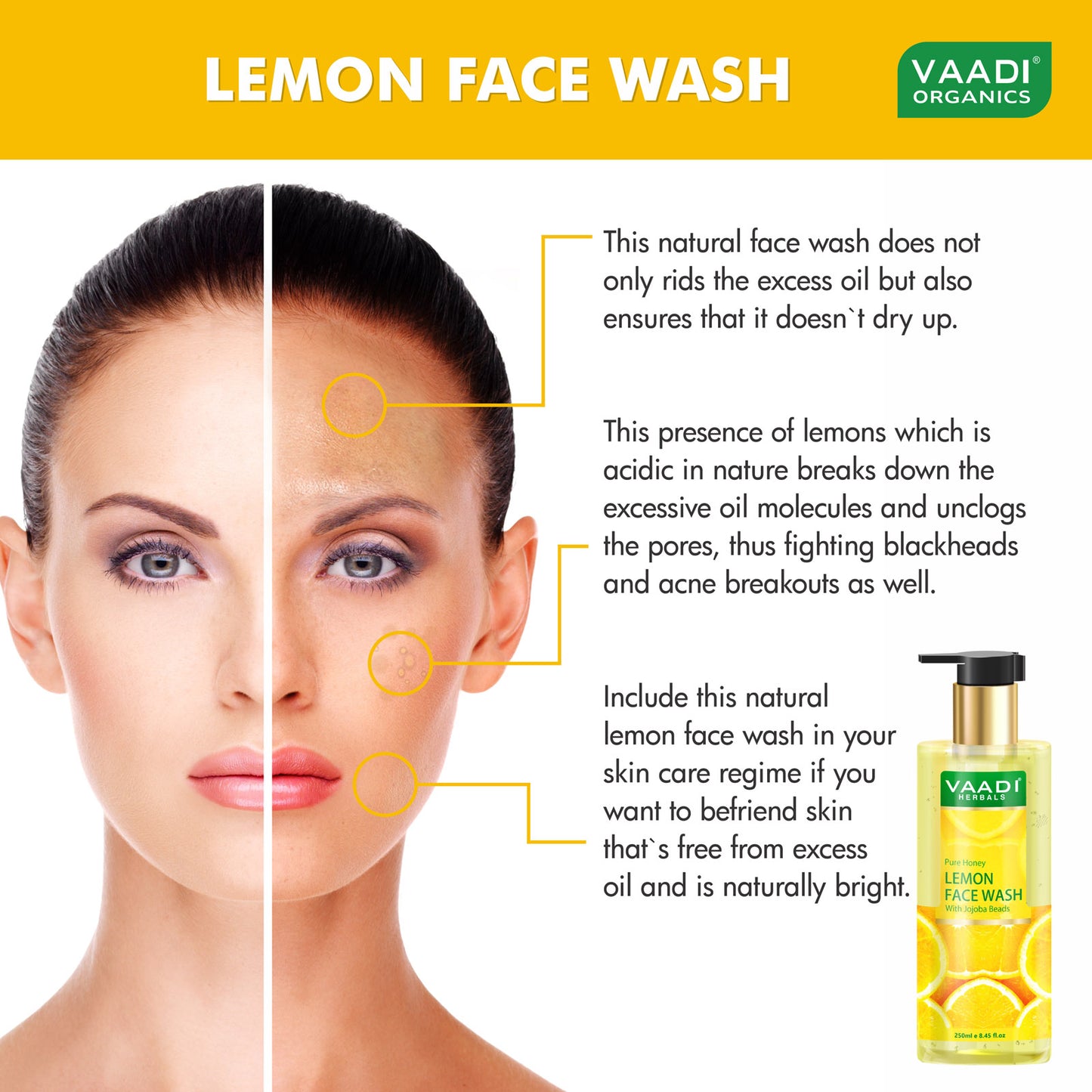Pack of 2 Honey Lemon Face Wash with Jojoba Beads (2 x 250 ml)
