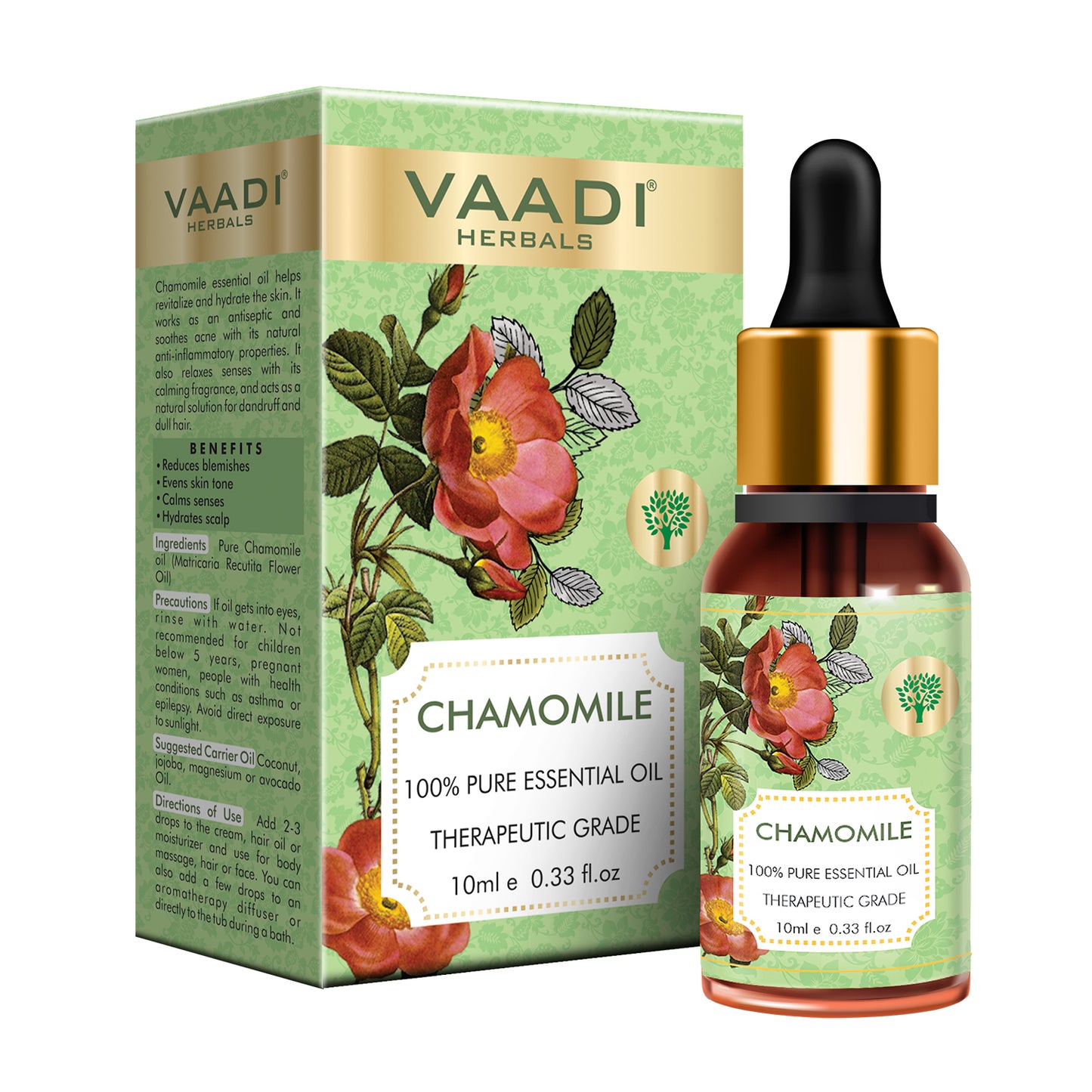Chamomile Essential Oil - Reduces Blemishes, Evens Skin Tone - Relieves Stress, Better Sleep - 100% Pure Therapeutic Grade (10 ml)