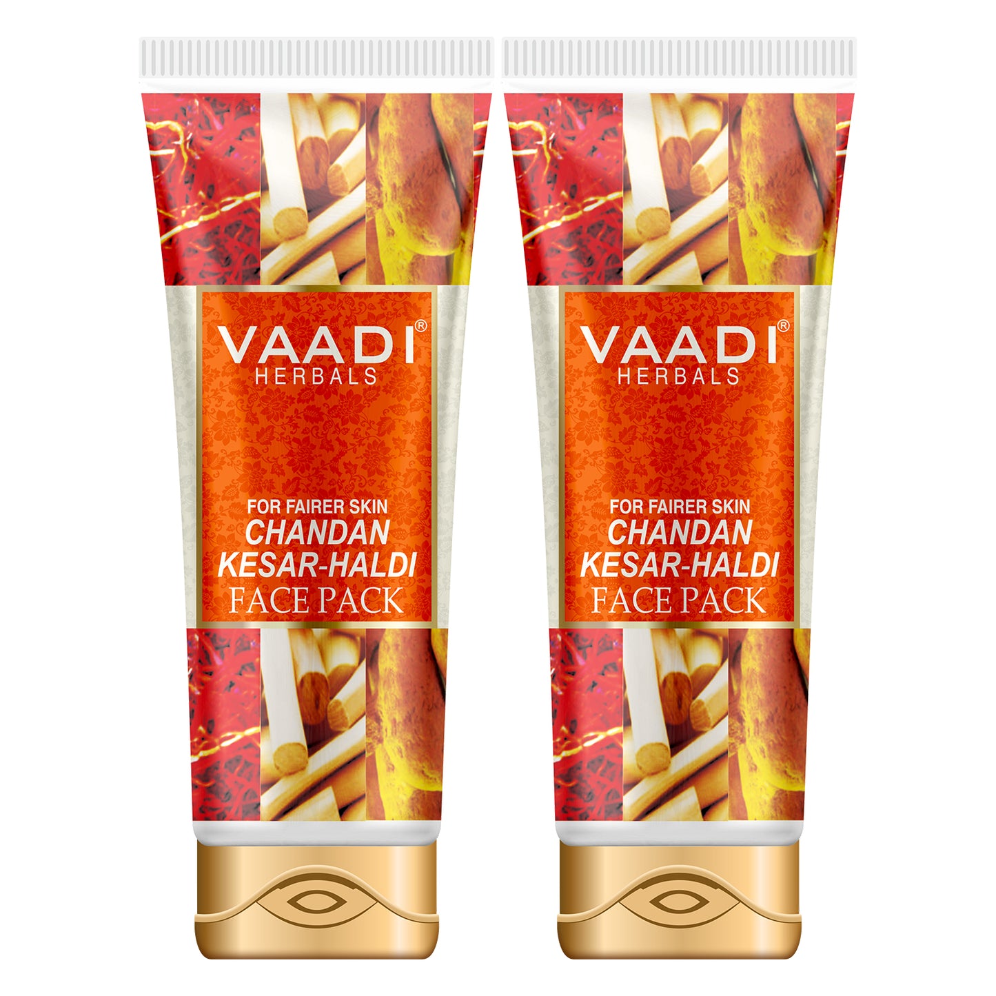 Pack of 2 Chandan Kesar Haldi Fairness Face Pack (120 gms x 2)