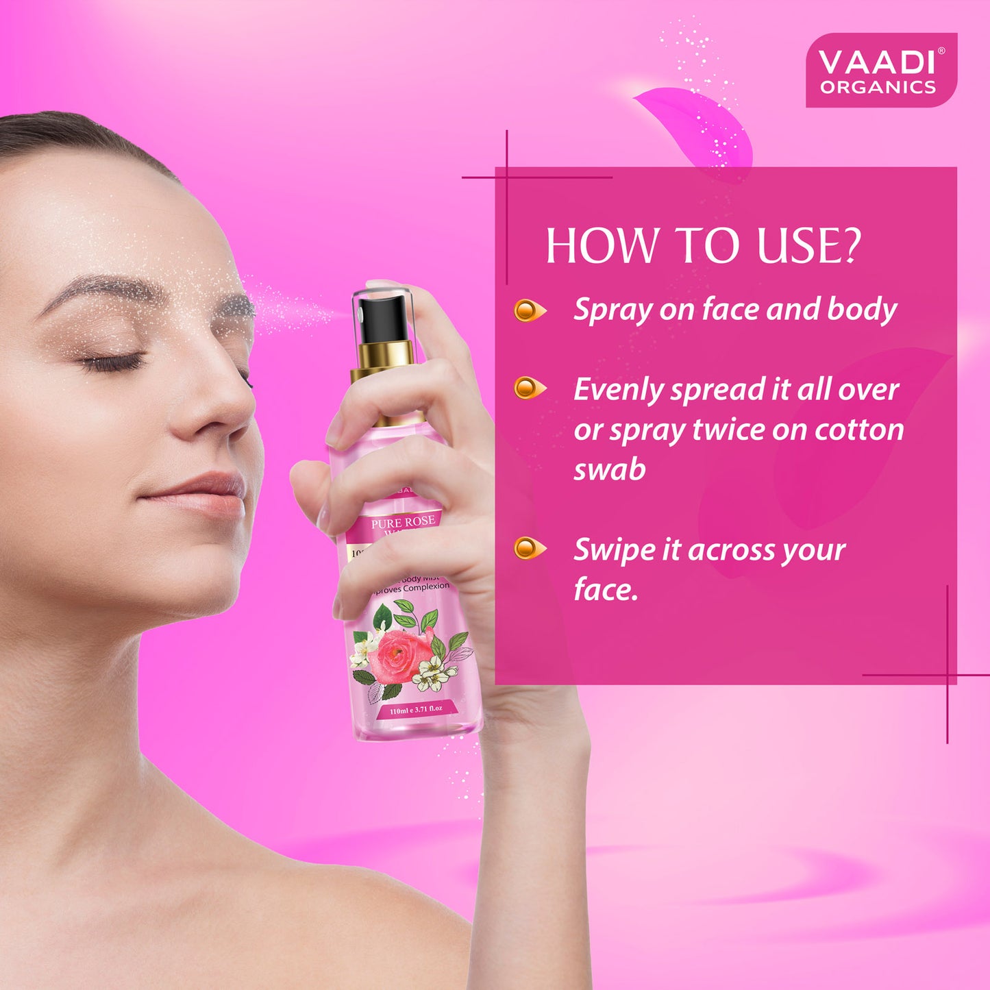 Rose Water - 100% Natural & Pure (110 ml)