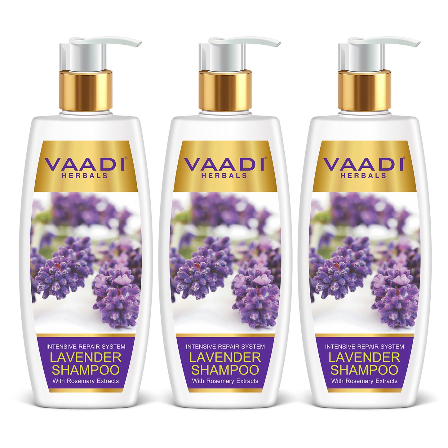 Pack of 3 Lavender Shampoo with Rosemary Extract-Intensive Repair System (350 ml x 3)