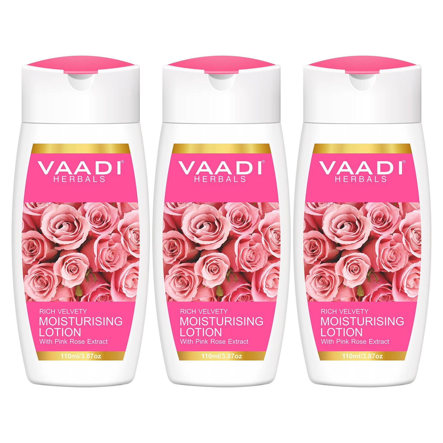 Pack of 3 Moisturising Lotion With Pink Rose Extract (110 ml x 3)