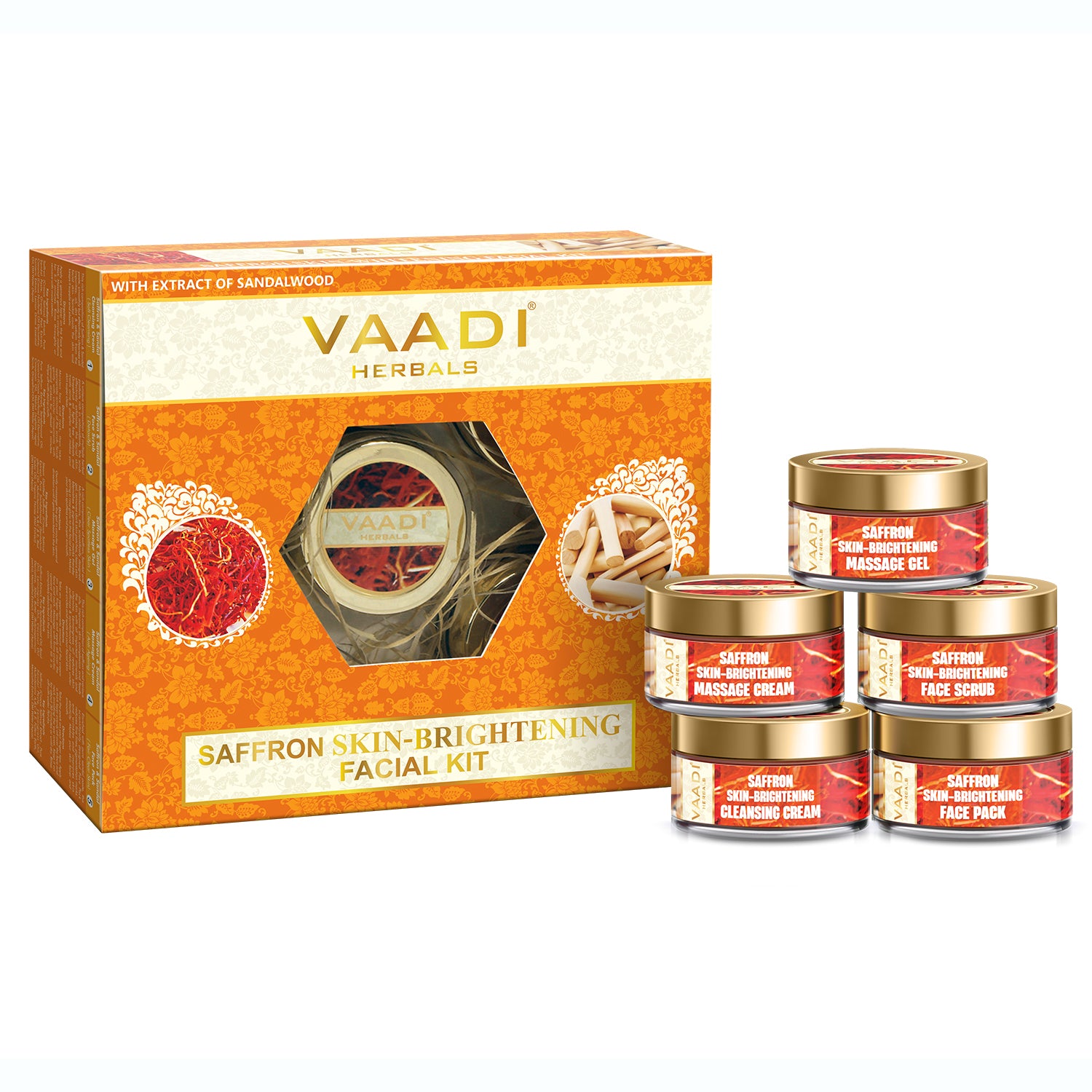 Saffron Skin Whitening Facial Kit With Sandalwood Extract 270 gms