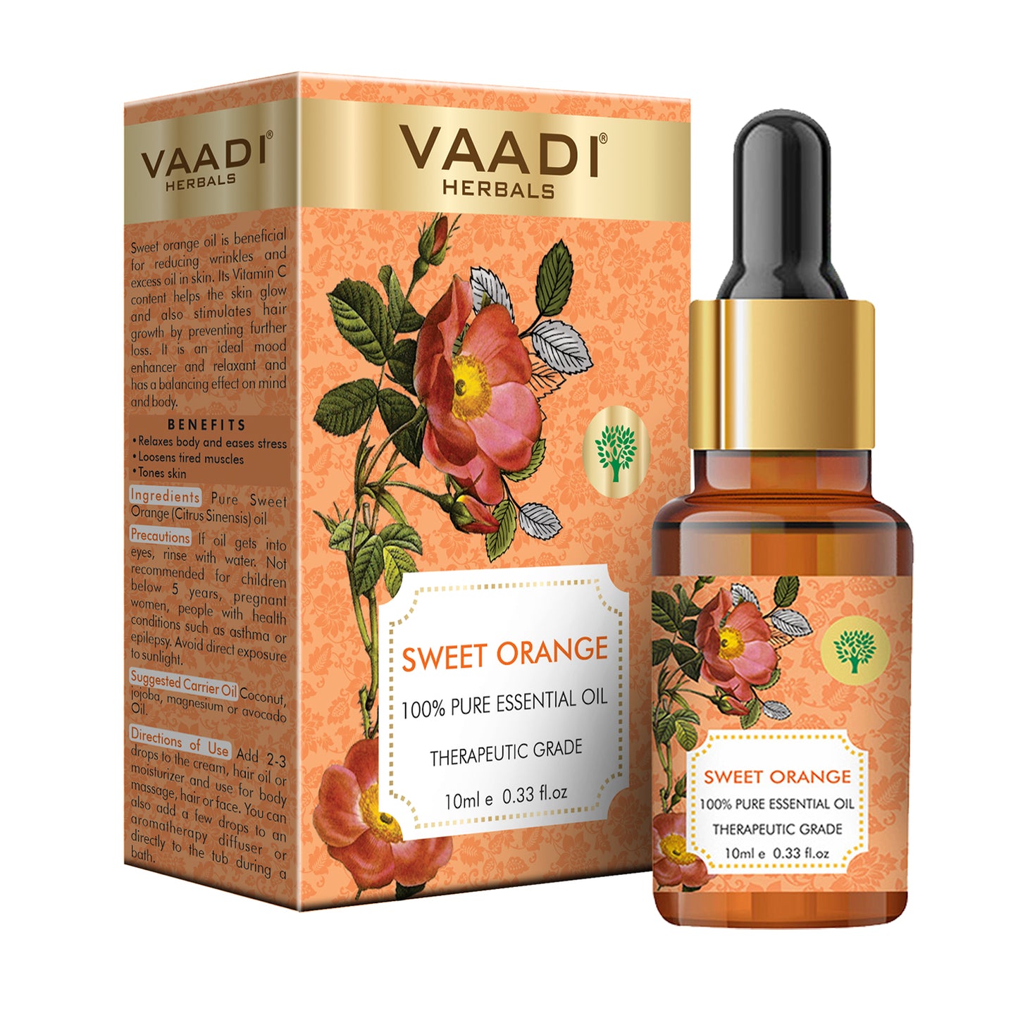 Sweet Orange Essential Oil - Vitamin C Reduces Hairfall, Improves Skin Complexion, Enhances Mood, Loosens Tired Muscles - 100% Pure Therapeutic Grade (10 ml)