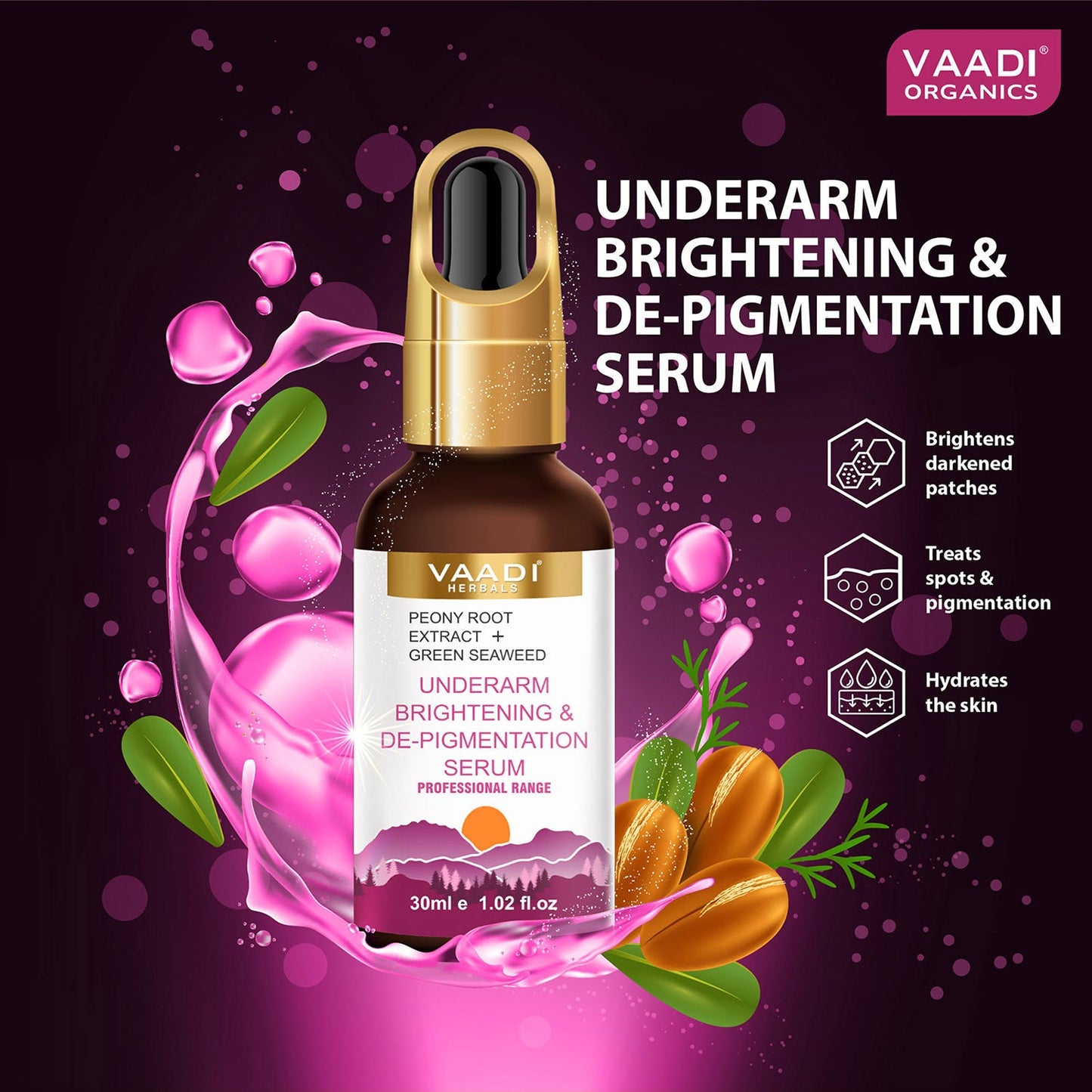 Underarm Brightening & De-Pigmentation Serum With Peony Root Extract & Green Seaweed (30 ml)