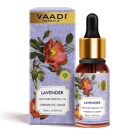 Lavender Essential Oil - Prevents Hairfall, Relieves Stress, Soothes Skin - 100% Pure Therapeutic Grade (10 ml)