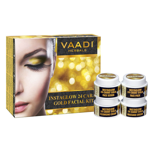 Gold Facial Kit - 24 Carat Gold Leaves, Marigold & Wheatgerm Oil, Lemon Peel Extract (70 gms)