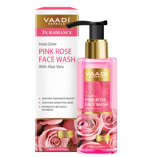 Insta Glow Pink Rose Face wash with Aloe vera extract ( 110 ml)