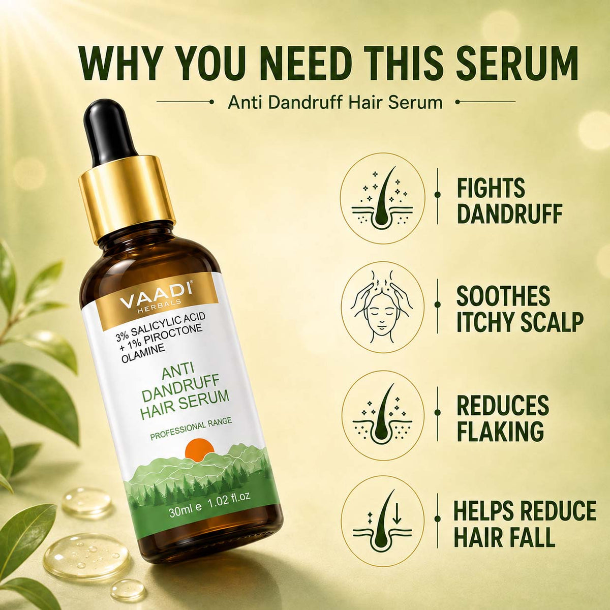 3% SALICYLIC ACID + 1% PIROCTONE OLAMINE ANTI DANDRUFF HAIR SERUM (30 ml)