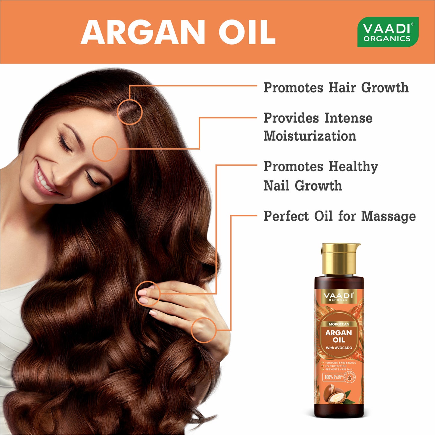 Cold Pressed Morrocon Argan Oil with Avocado- For Hair, Skin & Nails- Promotes Hair Growth- Skin Moisturisation-Healthy Nail Growth - UV Protection- 120ml