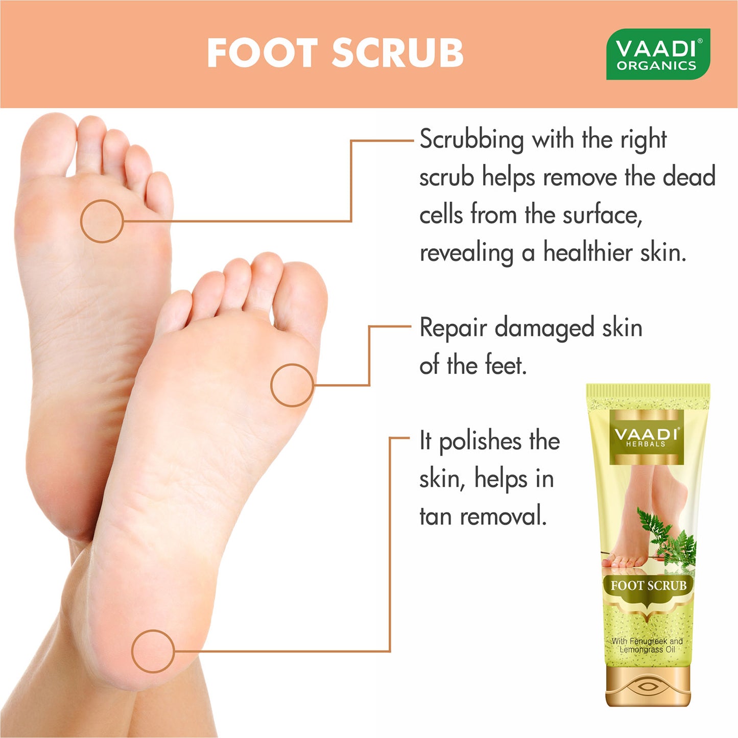 Pack of 2 Foot Scrub with Fenugreek & Lemongrass Oil (110 gms x 2)