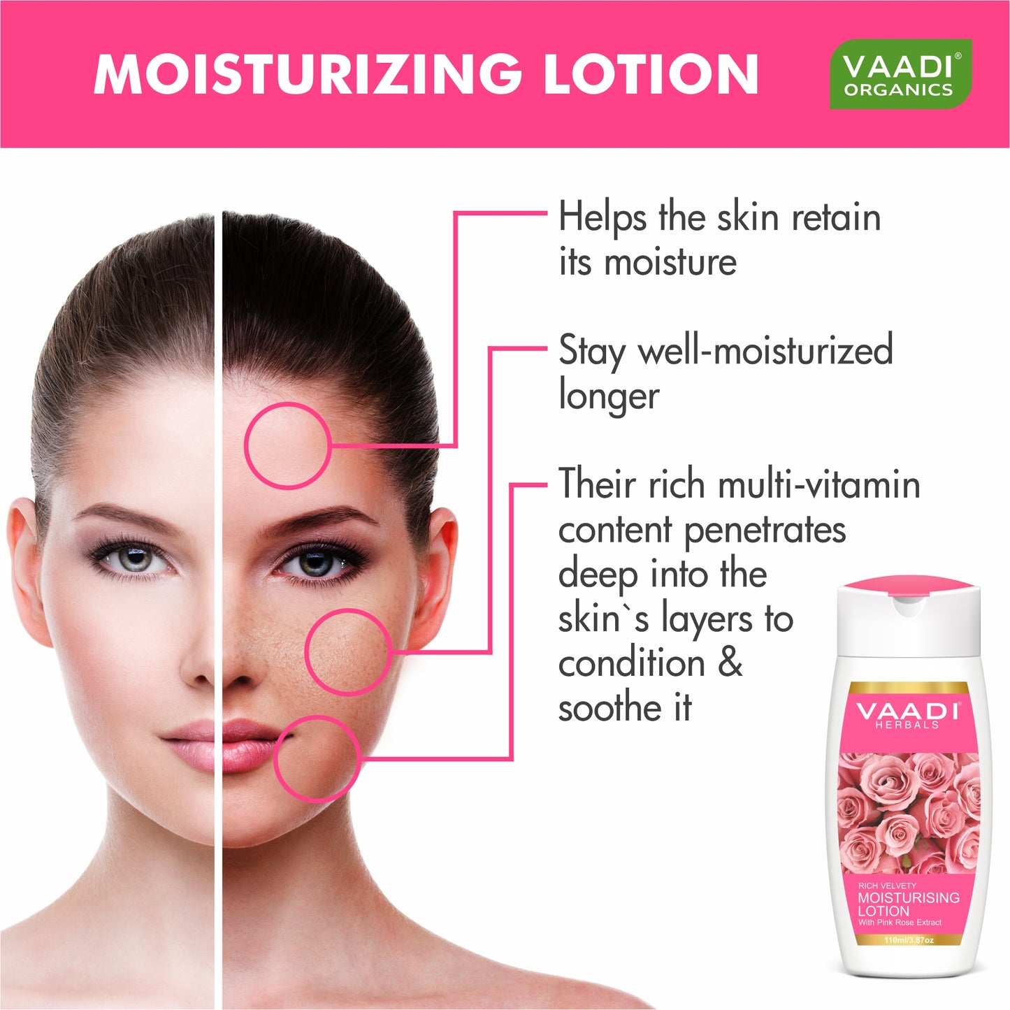 Moisturising Lotion With Pink Rose Extract (110 ml)