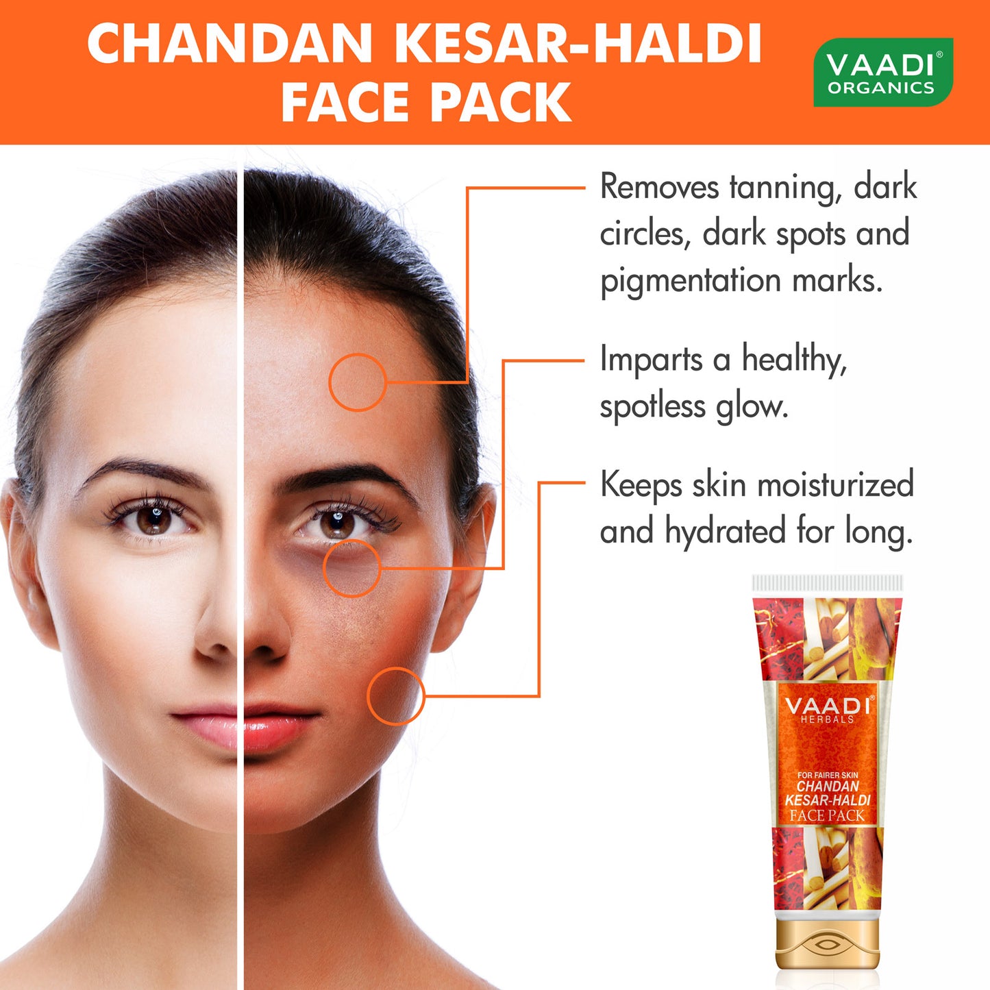 Pack of 2 Chandan Kesar Haldi Fairness Face Pack (120 gms x 2)