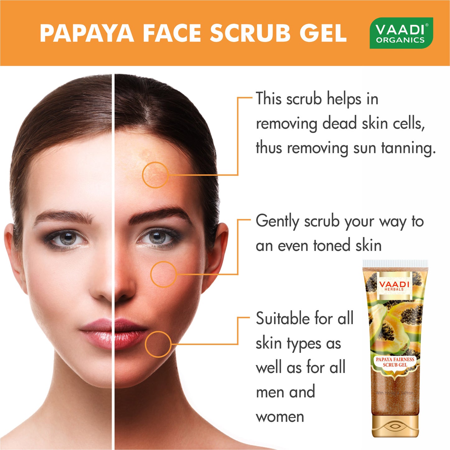 Papaya Fairness Scrub Gel with Honey & Saffron (110 gms)