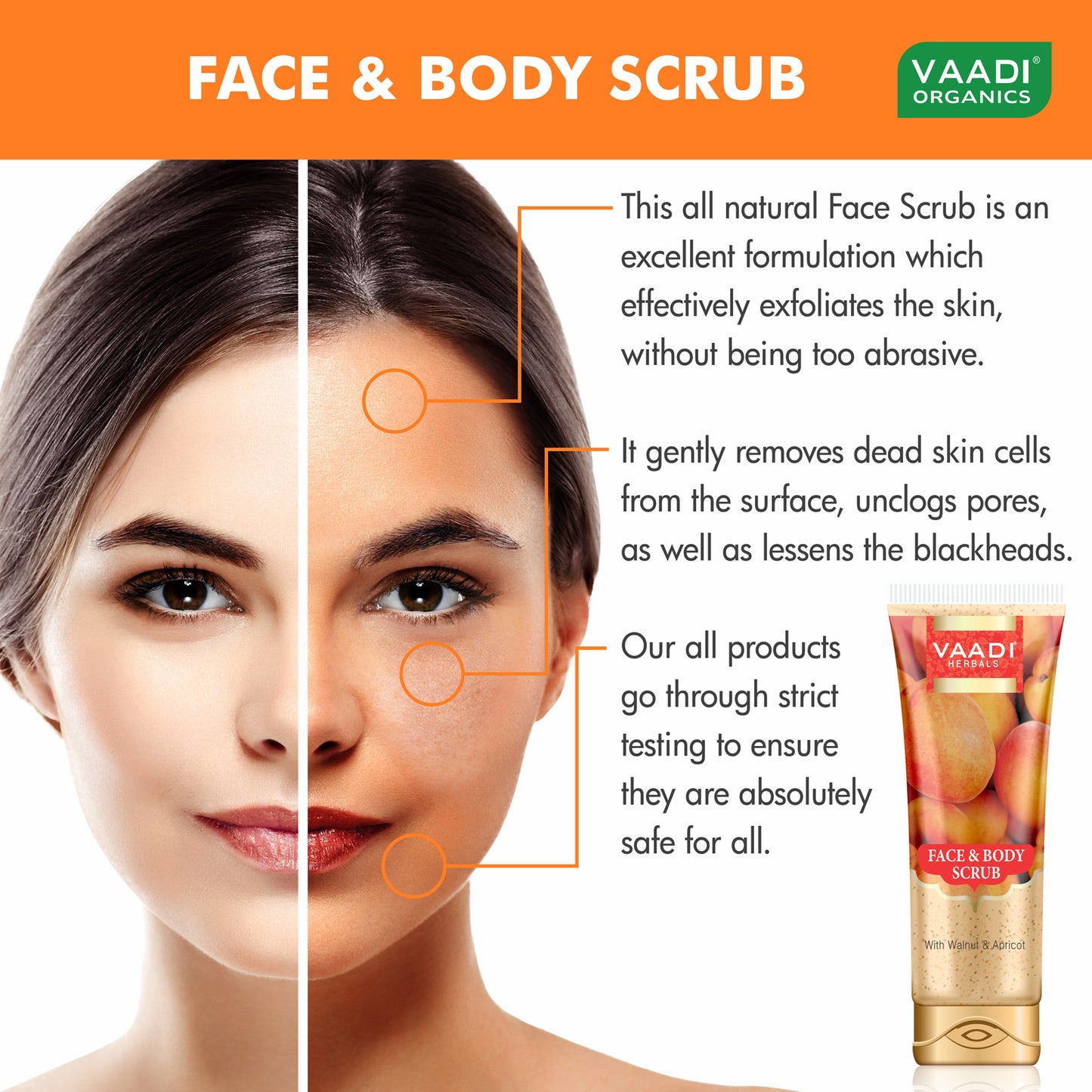 Pack of 2 Face & Body Scrub with Walnut & Apricot (110gms x 2)