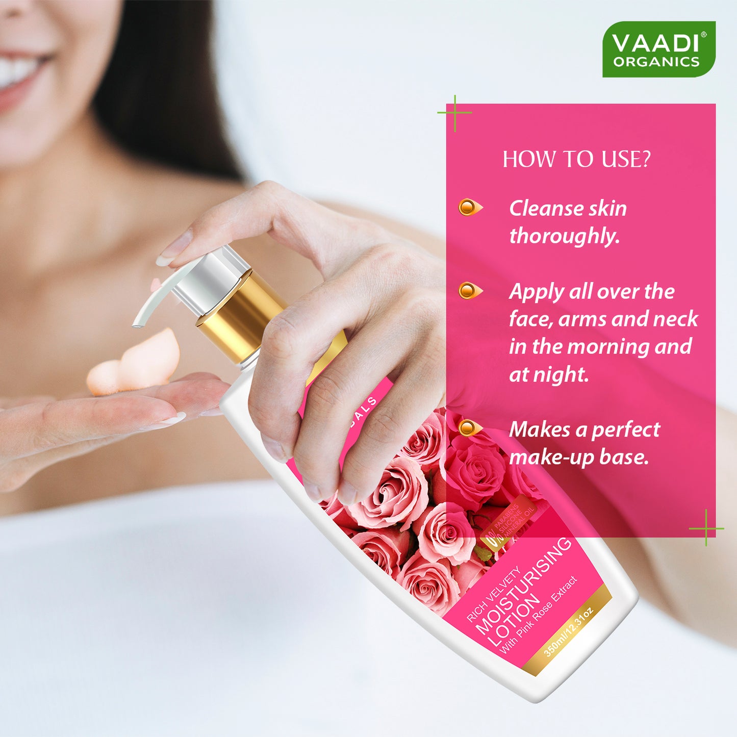 Moisturising Lotion With Pink Rose Extract (350 ml)
