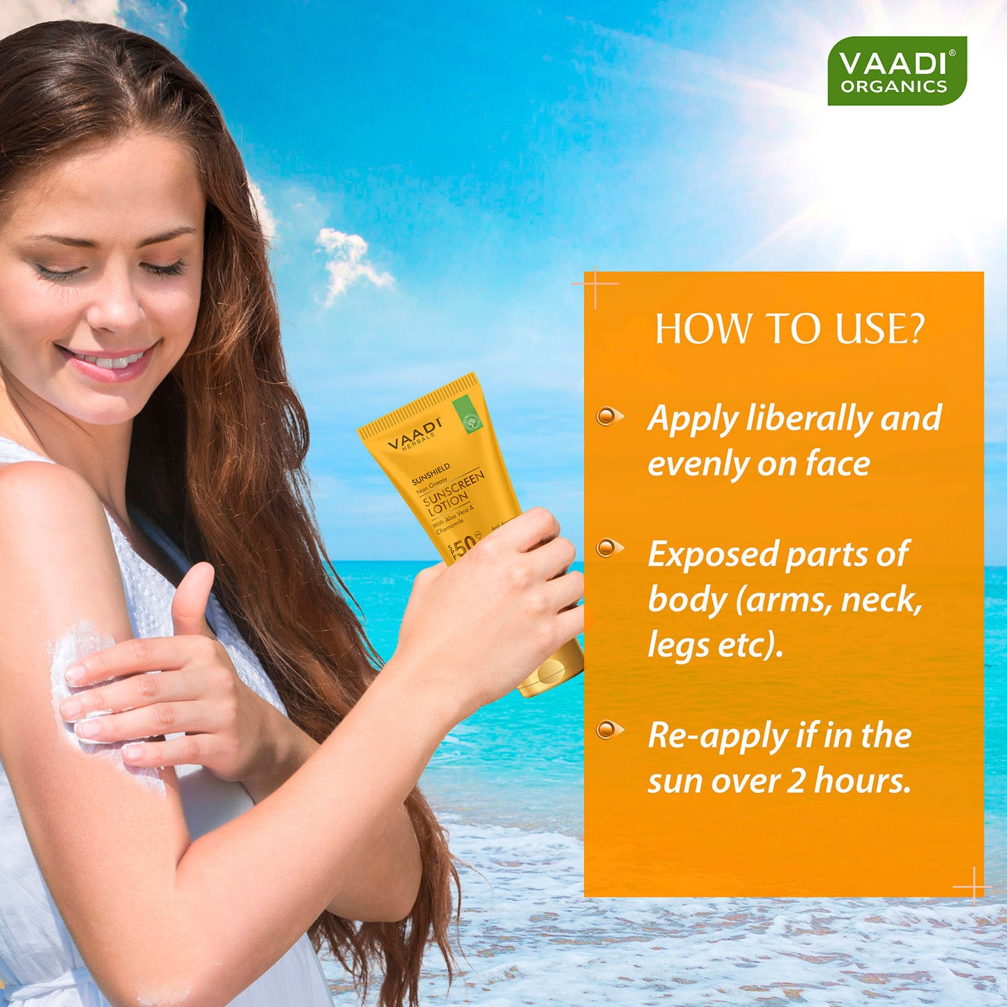 Sunscreen Lotion SPF-50 with Aloe Vera & Chamomile (60 ml)