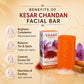 Pack of 6 Kesar Chandan Facial Bars with Extract of Orange Peel (25 gms x 6)