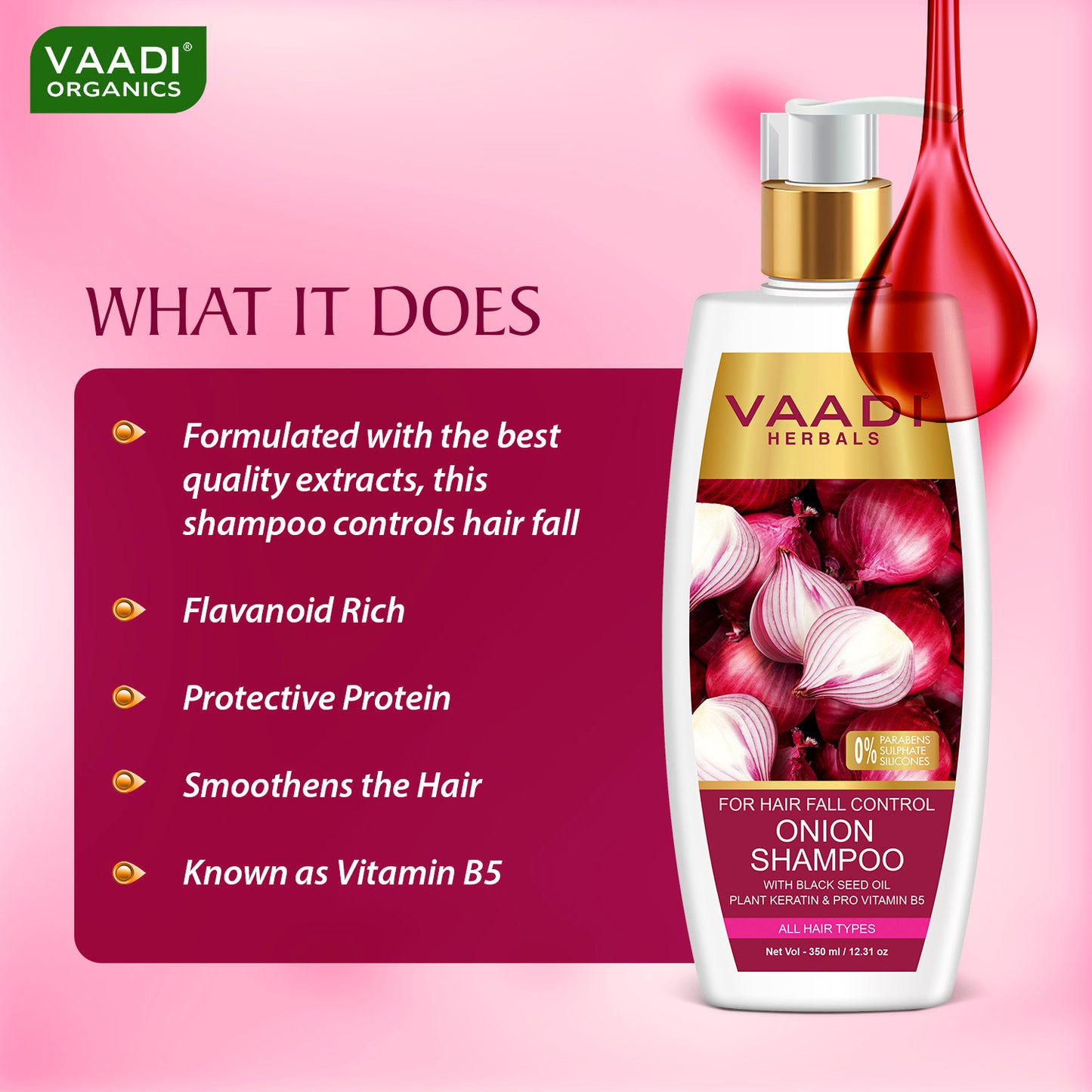 Pack of 2 Onion Shampoo For Hairfall Control (350 ml X 2)