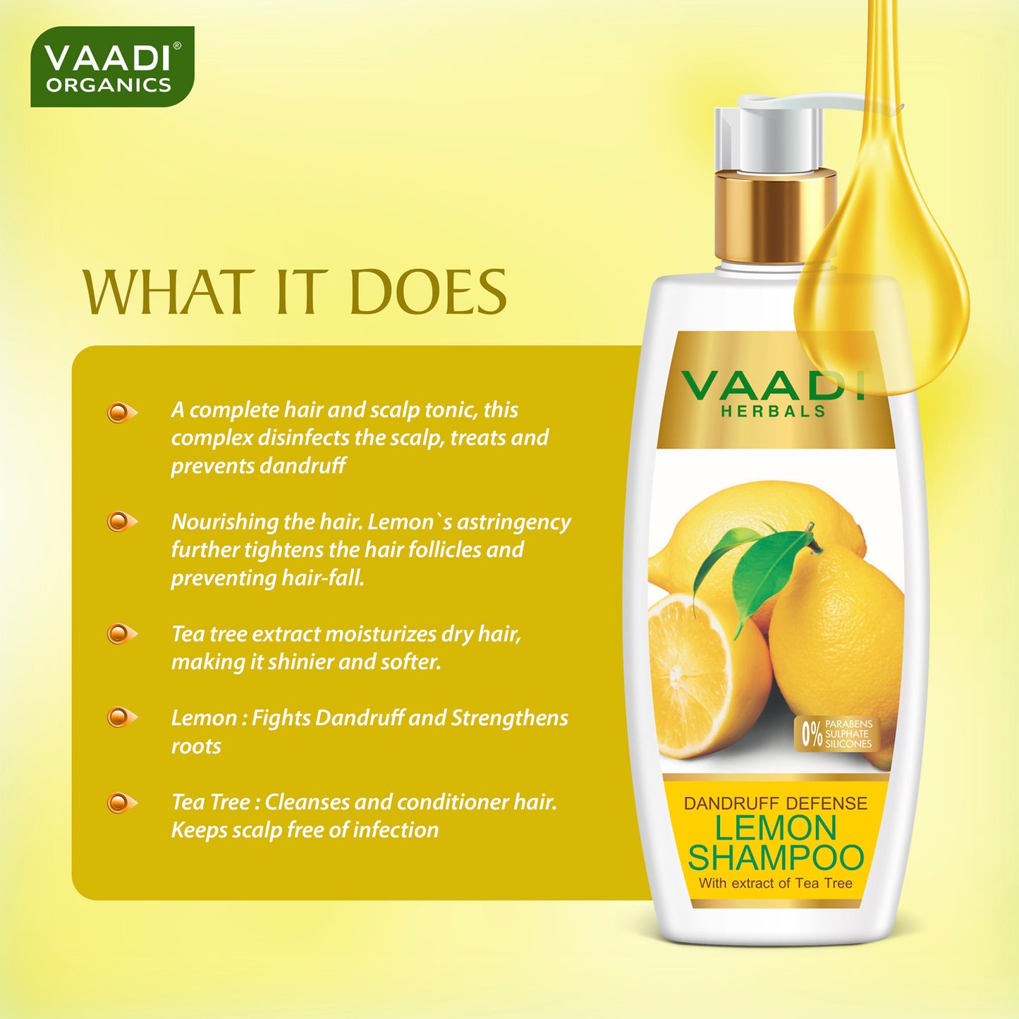 Dandruff Defense Lemon Shampoo With Extract of Tea Tree (350 ml)