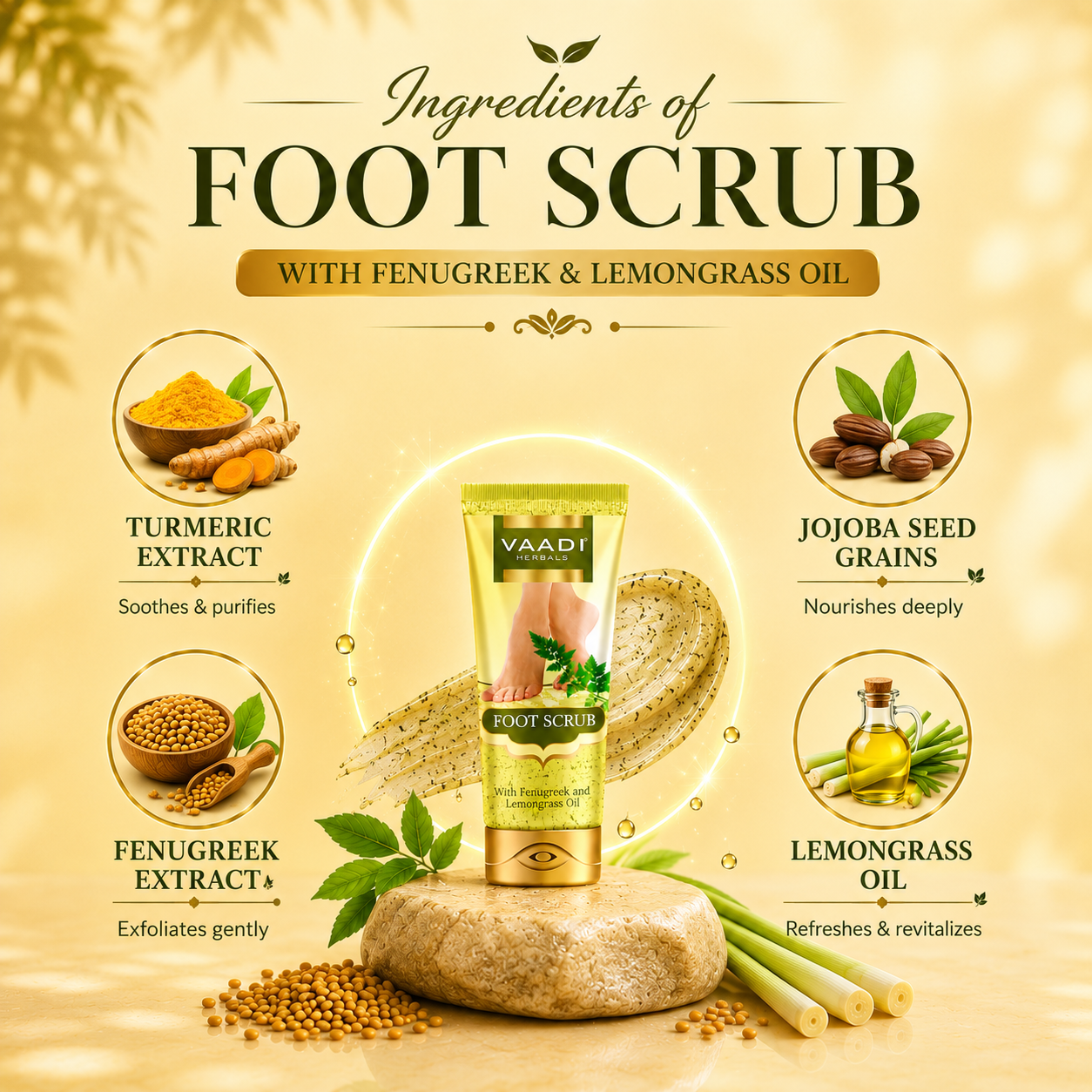 Pack of 2 Foot Scrub with Fenugreek & Lemongrass Oil (110 gms x 2)