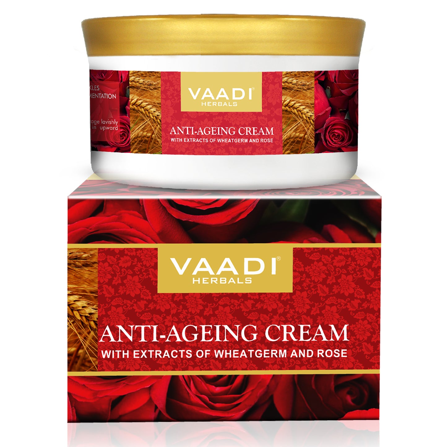 Anti Ageing Cream with extracts of Almonds, Wheatgerm and Rose (150 gms)