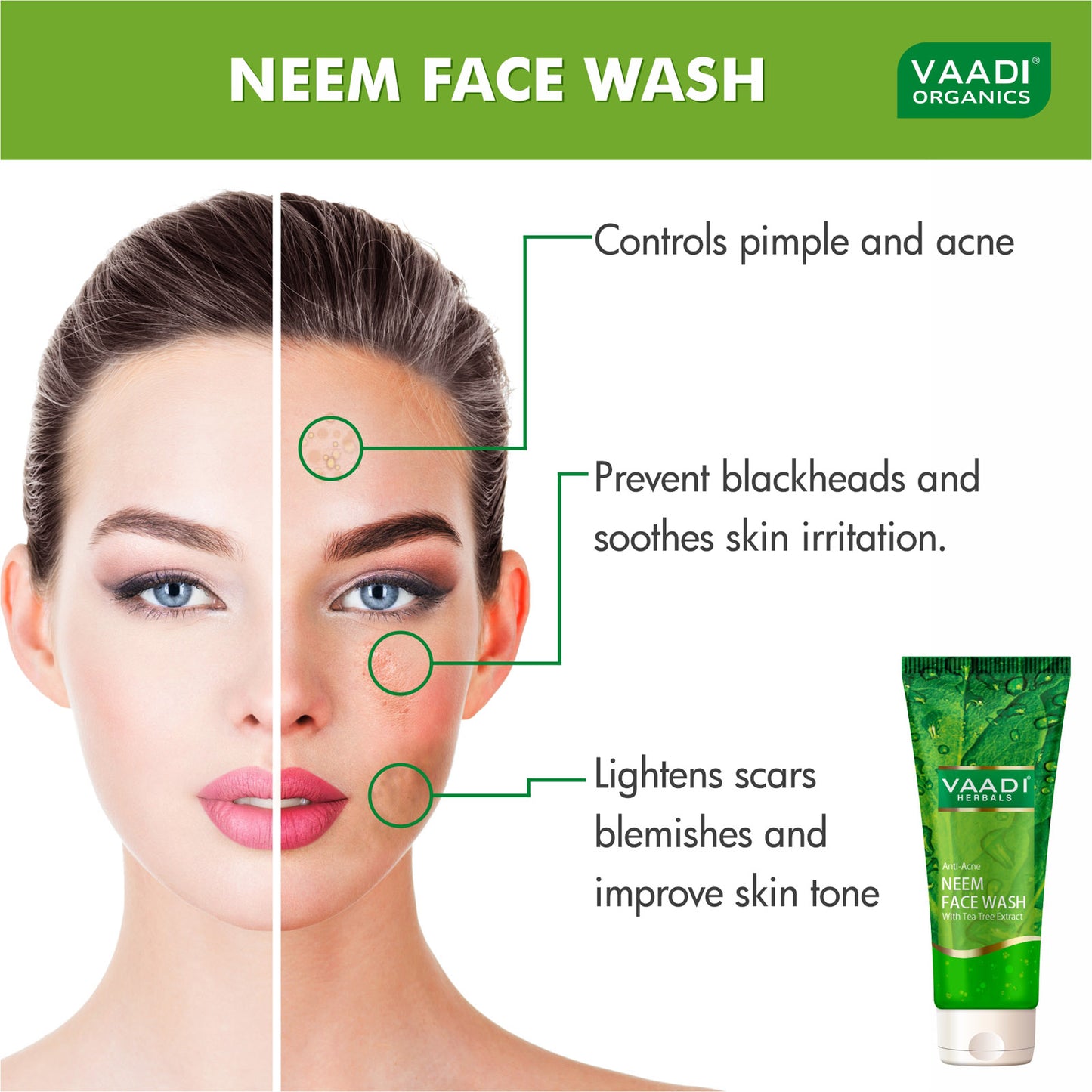 Anti-Acne Neem Face Wash With Tea Tree Extract (60 ml)