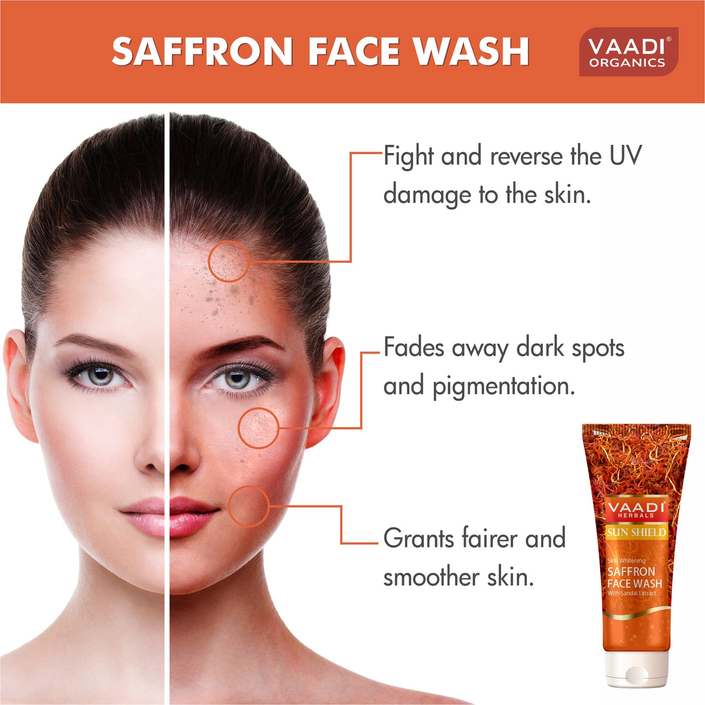 Skin Whitening Saffron Face Wash With Sandal Extract (60 ml)