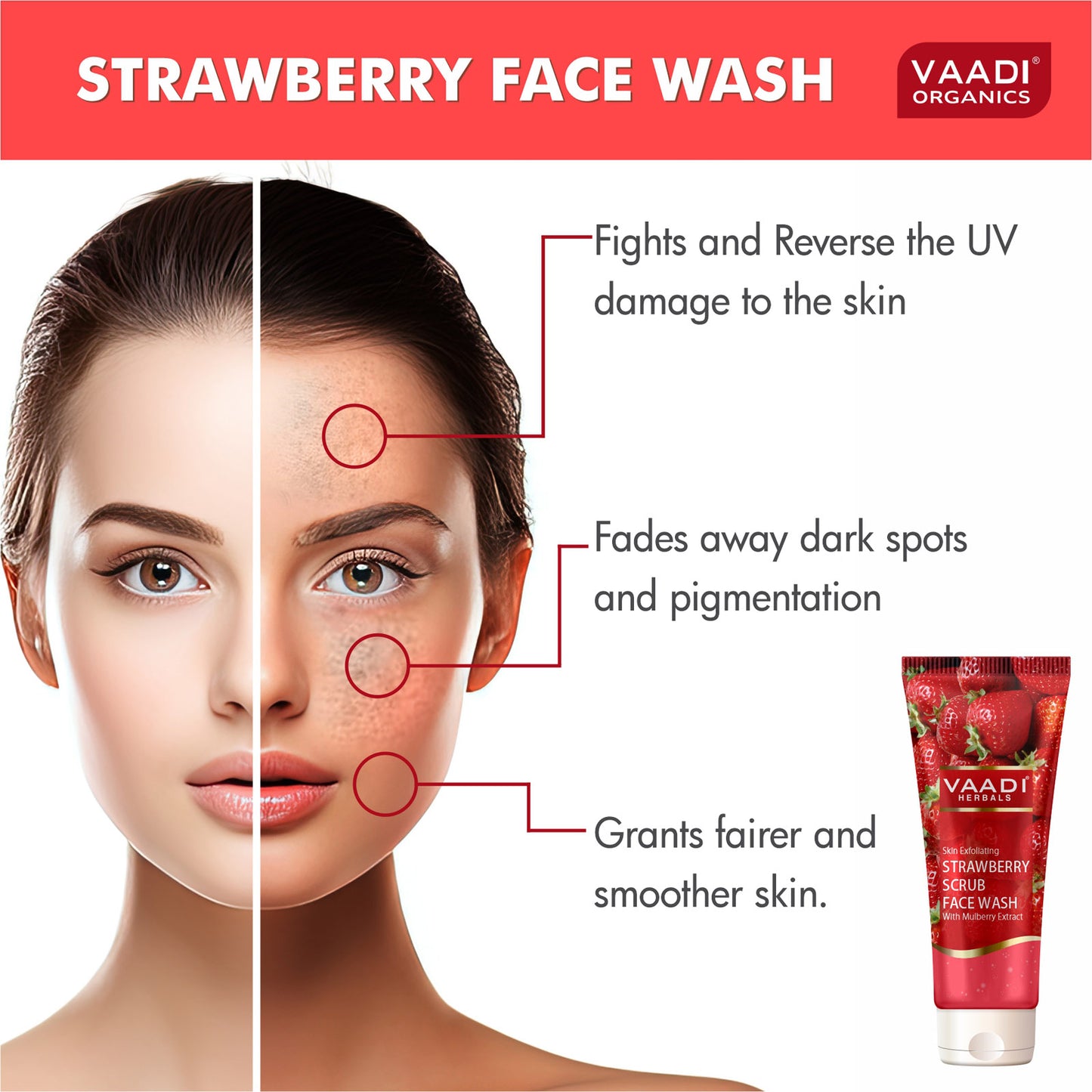 Strawberry Scrub Face Wash With Mulberry Extract (60 ml)
