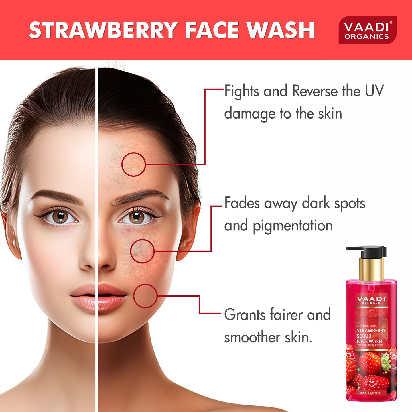 Strawberry Scrub Face Wash With Mulberry Extract (250 ml)