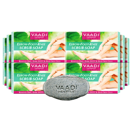 Pack of 12 Elbow-Foot-Knee Scrub Soap with Almond & Walnut Scrub (75 gms x 12)