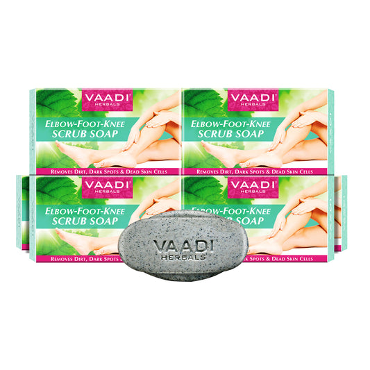 Pack of 6 Elbow-Foot-Knee Scrub Soap with Almond & Walnut Scrub (75 gms x 6)