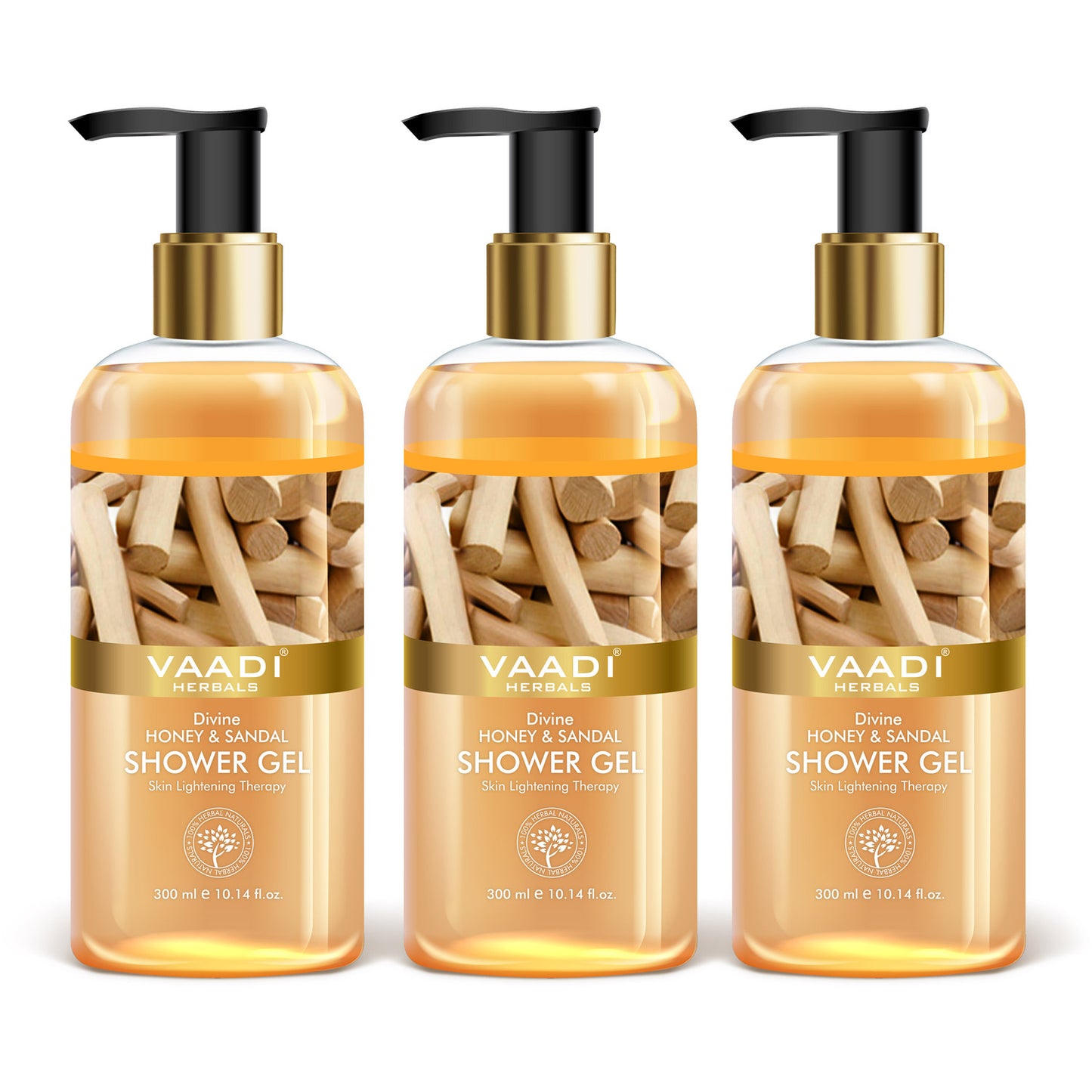 Pack of 3 Divine Honey & Sandal Shower Gel (300 ml x 3)