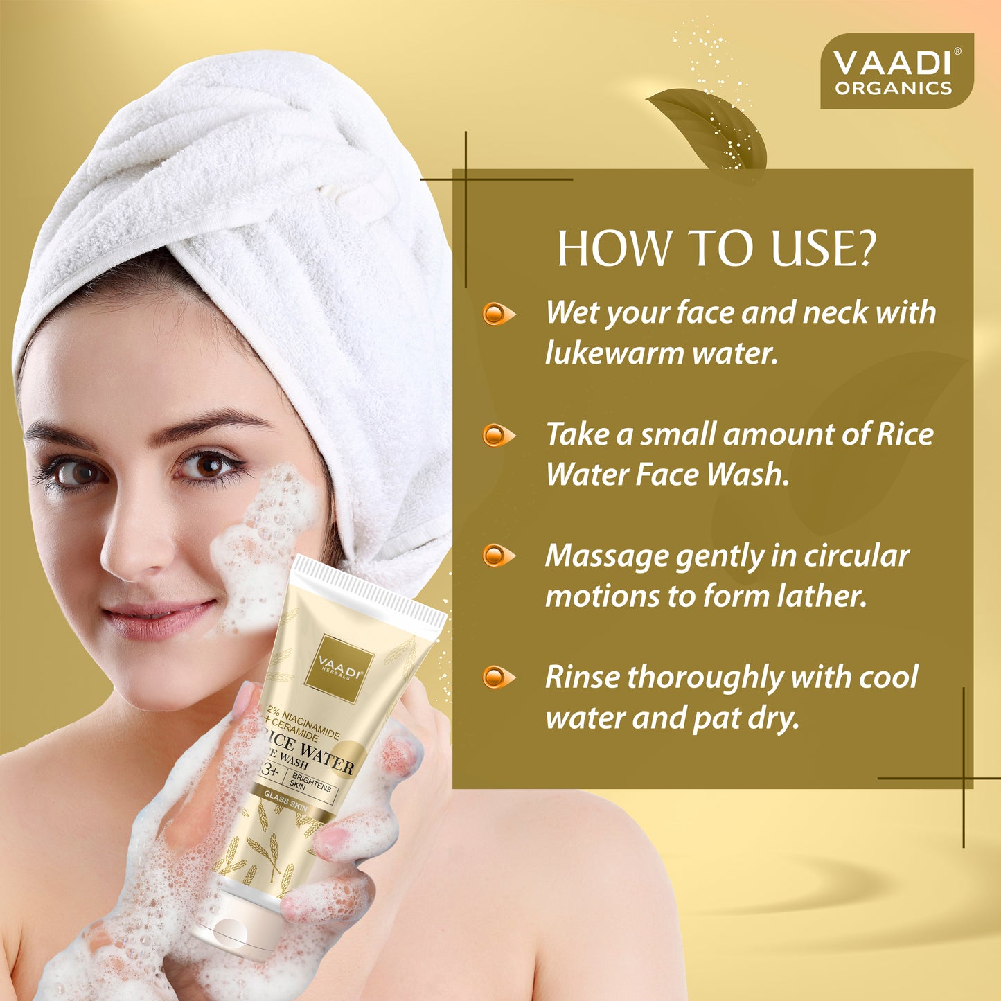 2% Niacinamide + Ceramide Rice Water Face Wash | B3+ | Brightens Skin|Glass Skin Look| Hydrating (60 ml)