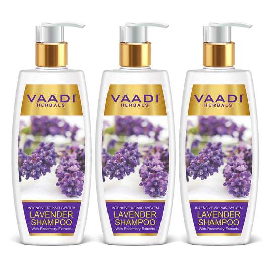 Pack of 3 Lavender Shampoo with Rosemary Extract-Intensive Repair System (350 ml x 3)