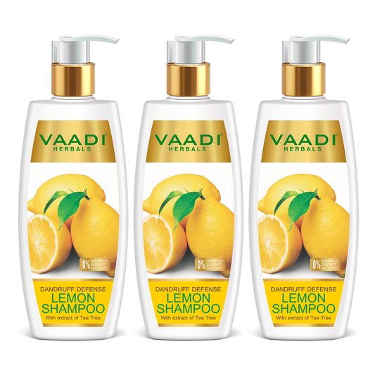 Pack of 3 Dandruff Defense Lemon Shampoo with Extracts of Tea Tree (350 ml x 3)